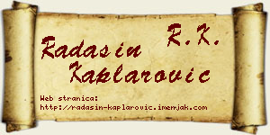 Radašin Kaplarović vizit kartica